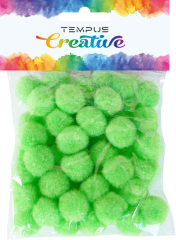 pom poms 20mm zelený světlý 50ks