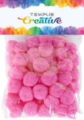 pom poms 20mm růžový 50ks