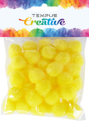pom poms 20mm žlutý 50ks