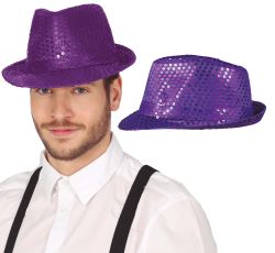 Fiestas Guirca Klobouk fialový s flitry