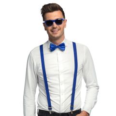 Boland Modrá sada doplňků brýle kšandy motýlek