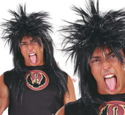 Fiestas Guirca Pánská černá paruka rocker dlouhá
