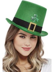 Smiffys Zelený cylindr  Patricks day se stuhou