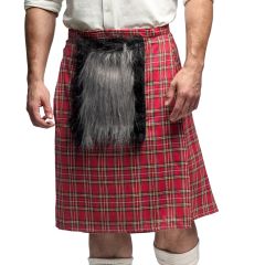 Boland Skotstký kilt červený s kožešinkou