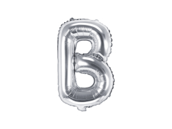 PartyDeco Foliové písmeno B stříbrné 35 cm