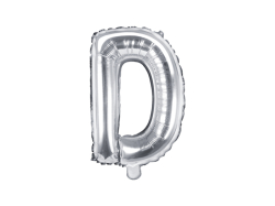 PartyDeco Foliové písmeno D stříbrné 35 cm