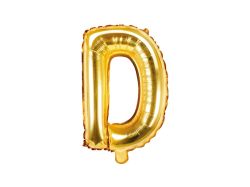 PartyDeco Foliové písmeno D zlaté 35 cm