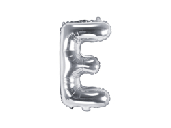 PartyDeco Foliové písmeno E stříbrné 35 cm