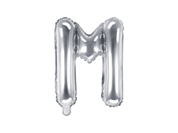 PartyDeco Foliové písmeno M stříbrné 35 cm