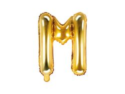 PartyDeco Foliové písmeno M zlaté 35 cm