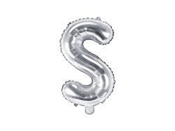 PartyDeco Foliové písmeno S stříbrné 35 cm