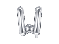 PartyDeco Foliové písmeno W stříbrné 35 cm