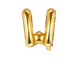 PARTYDECO  PartyDeco Foliové písmeno W zlaté 35 cm