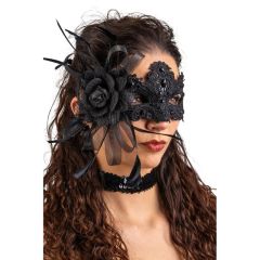 Carnival Toys Černá krajková škraboška s kamínky