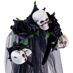 Widmann Černý halloweenský závoj s lebkami - halloween party a dekorace