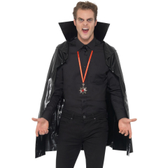 Smiffys Černý plášť z PVC