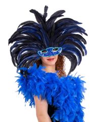 Carnival Toys Brazilská čelenka z modrého peří s maskou