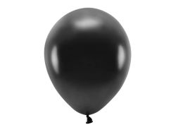 PARTYDECO Sada 10 černých metalických balónků 30 cm