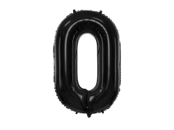 PARTYDECO  PARTYDECO Foliová číslice- 0 černá -86 cm