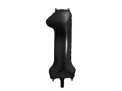 PARTYDECO Foliová číslice-1 černá -86 cm