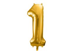 PARTYDECO Foliová číslice- 1 zlatá -86 cm