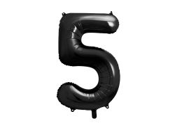 PARTYDECO Foliová číslice-5 černá -86 cm