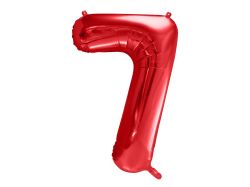 PARTYDECO Foliová číslice- 7 červená -86 cm