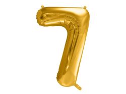 PARTYDECO Foliová číslice- 7 zlatá -86 cm