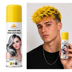 Fiestas Guirca Fluorescenční žlutý sprej na vlasy 125 ml
