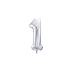 Foliová číslice- 1 stříbrná -86 cm