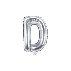 PartyDeco Foliové písmeno D stříbrné 35 cm