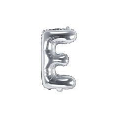 PartyDeco Foliové písmeno E stříbrné 35 cm