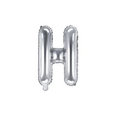 PartyDeco Foliové písmeno H stříbrné 35 cm