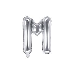 PartyDeco Foliové písmeno M stříbrné 35 cm