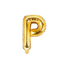 PartyDeco Foliové písmeno P zlaté 35 cm