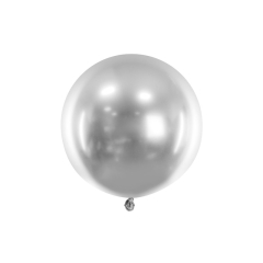 PARTYDECO Latexový balónek stříbrný lesklý 60 cm