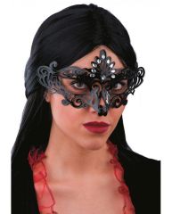 Carnival Toys Černá plastová škraboška s imitací drahokamů