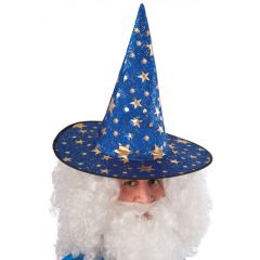 Carnival Toys Modrý klobouk čaroděj s hvězdami