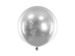 PARTYDECO Latexový balónek stříbrný lesklý 60 cm
