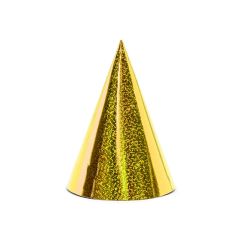PARTYDECO Párty čepičky zlaté 6 ks