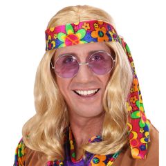 Paruka hippie blond dlouhá pánská