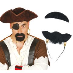 Fiestas Guirca Pirátské černé vousy s korálky