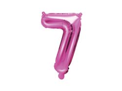 PARTYDECO Foliová číslice 7 - růžová - 35cm