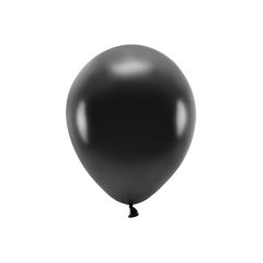 Sada 10 černých metalických balónků 30 cm