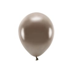 PARTYDECO  Sada 10 hnědých metalických balónků 30 cm