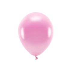 Sada 10 růžových metalických balónků 30 cm