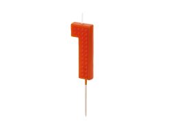 PARTYDECO Narozeninová svíčka Lego číslo 1 červená