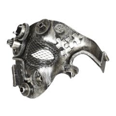 Widmann Škraboška steampunk  stříbrná luxusní