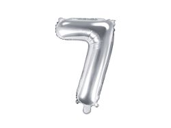 Partydeco Foliová číslice 7 - stříbrná - 35cm