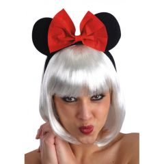 Carnival Toys Uši myšky na čelence s červenou mašlí